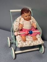 Vintage ARI Baby mit neuem Sportwagen; Metall Pupp`stube Zub